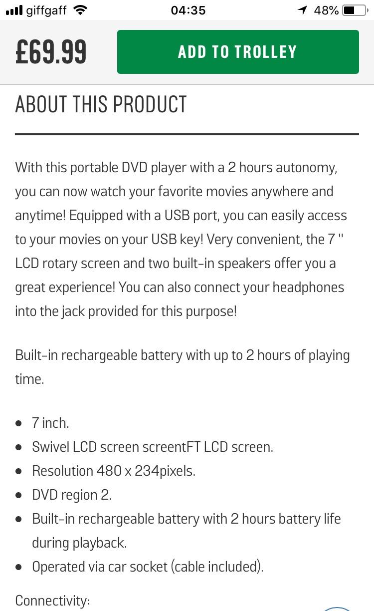 Peppa pig Portable DVD Player in LS12 Leeds für 50,00 £ zum Verkauf