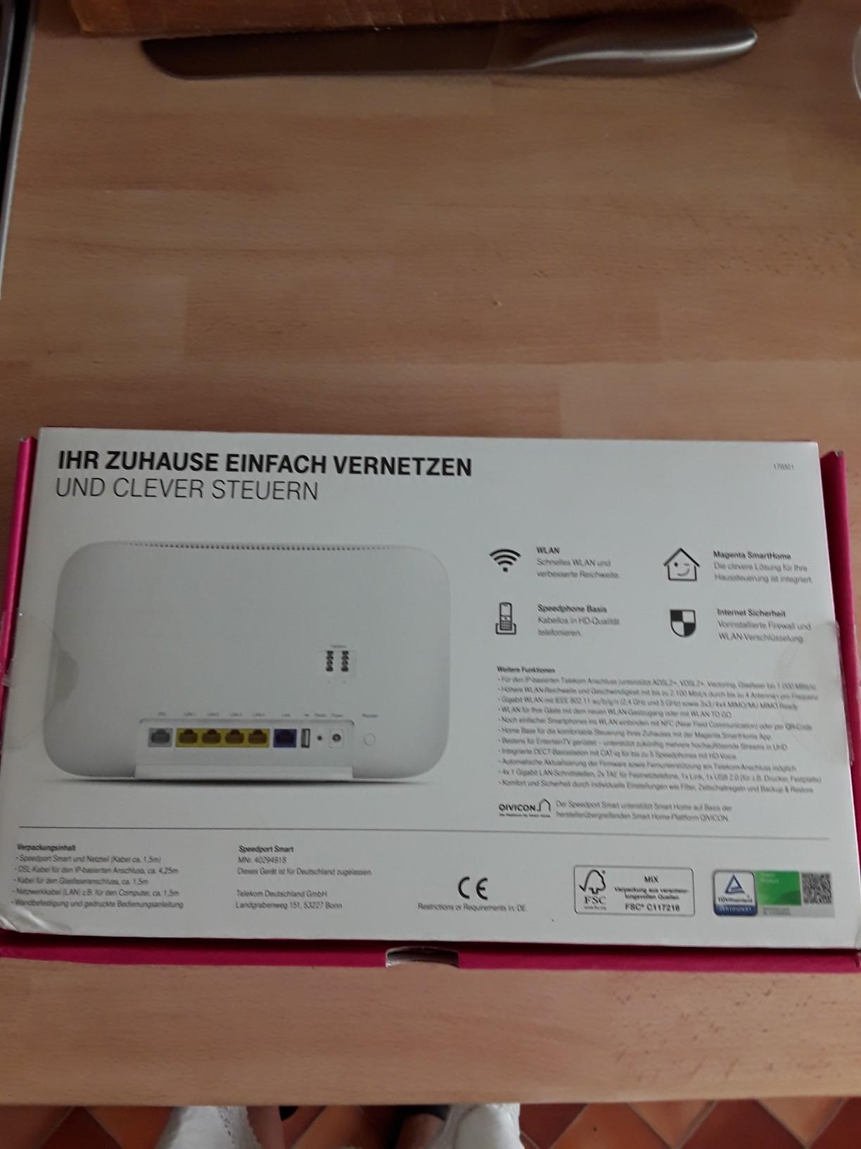 Telekom Speedport Smart 40294918 - Neu mit R in 68163 Mannheim für 129 ...