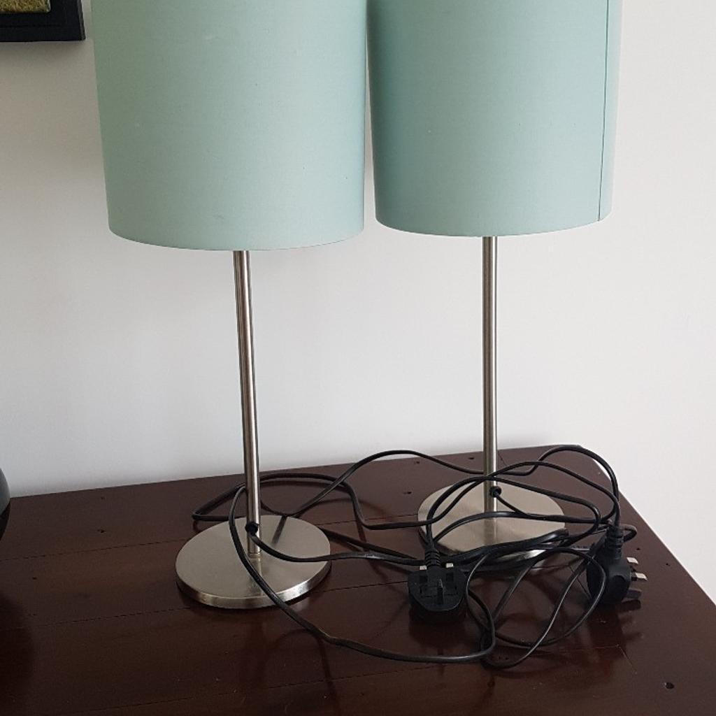 2 x Duck Egg Blue Bedside/ Table Lamps Ikea in Penyffordd für £ 8,00