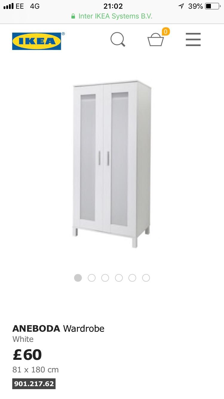 Ikea white on sale aneboda wardrobe