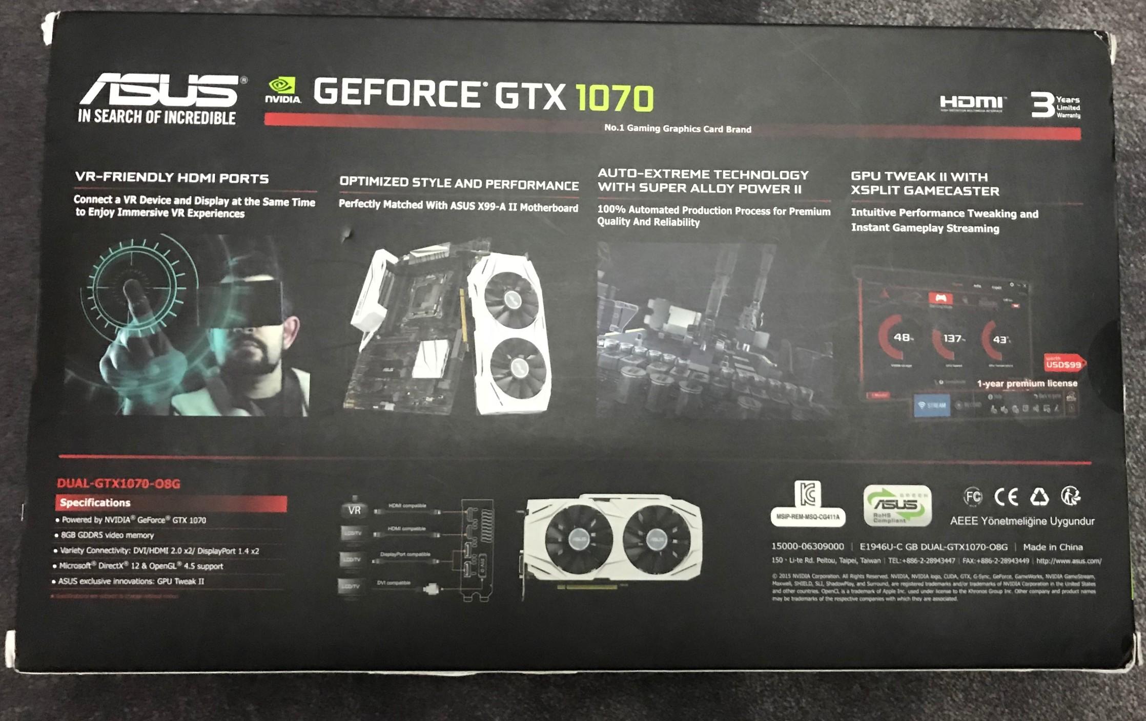 ASUS Dual Series GeForce Graphics Card, GPU in B8 Birmingham für 250,00 ...