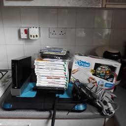 Black Wii console, fit board, draw tablet and 13 games. Full working order. Open to any reasonable offer. Can deliver locally for petrol money.