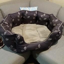 Bought dog bed from argos for £28 for husky but not big enough she sat in it once.
Size 31inches x 24 inches

NO OFFERS