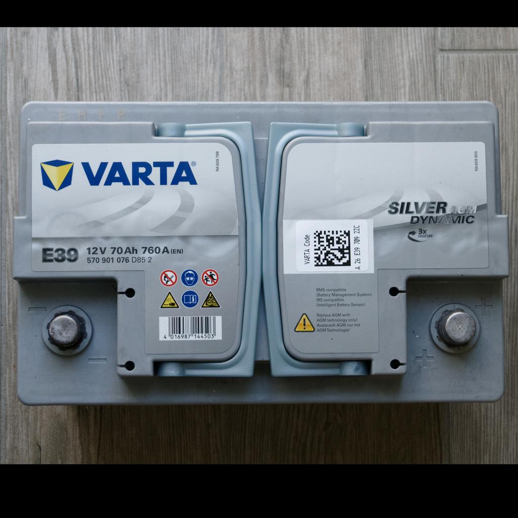 VARTA Silver Dynamic AGM Autobatterie, E39, 570 901 076, 70 Ah, 760 A