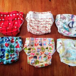 Adjustable reusable nappies from birth. 
Bought as a gift but never used. 

From a smoke free home.

Can deliver locally.