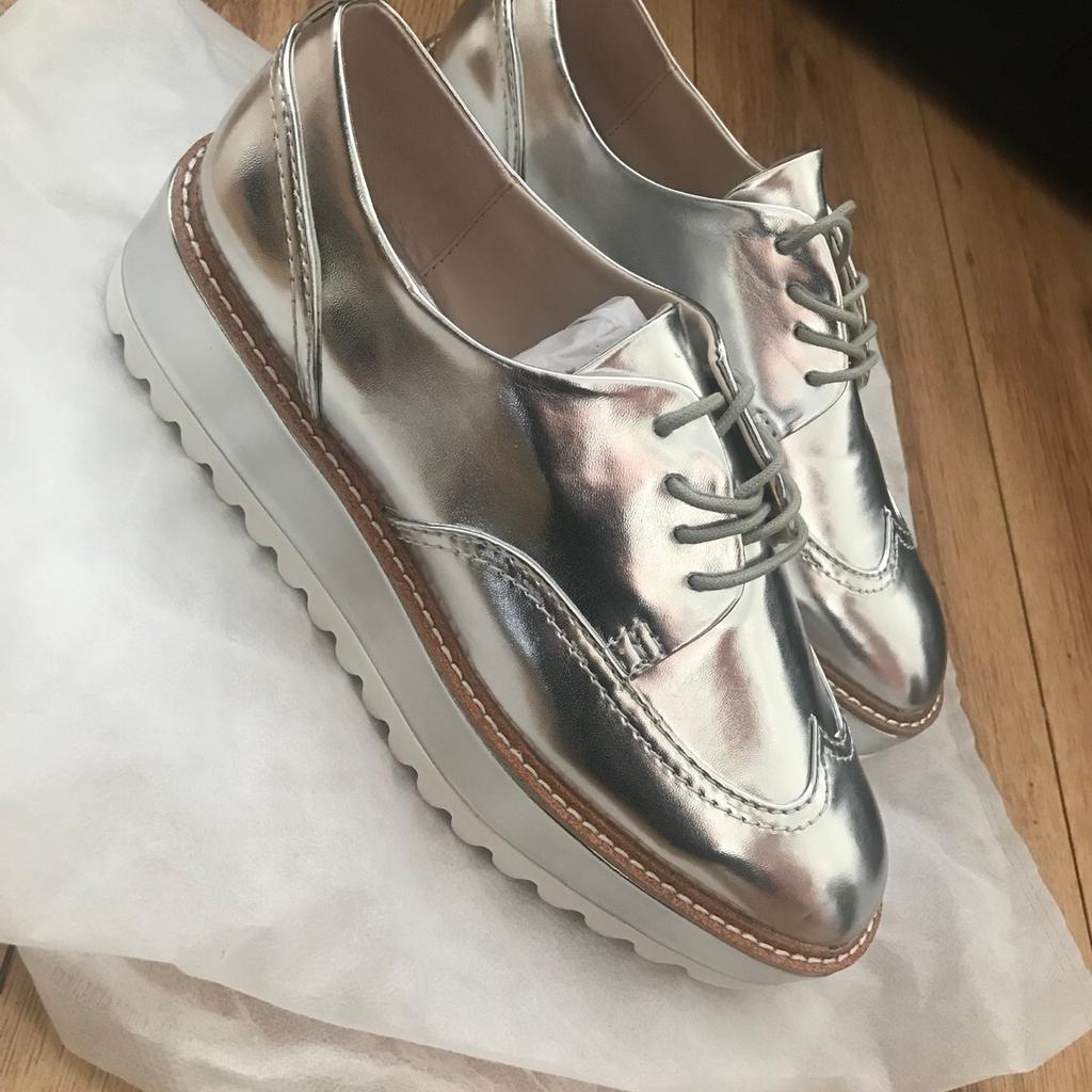 Silver best sale brogues zara