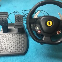 Ferrari Italia Racing wheel for Xbox 360 or pc, it’s in fantastic condition, like brand new, hardly been used, bought a year ago. In Argos now for £99.
28cm XXL Size
Wheel mounted sequential gearbox: 2 Ferrari GT-style metal pedal shifters