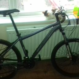 Bike is fully working and in good condition it's just had a new rear tyre and inner tube it has avid alixir 4 hydraulic disc brakes shimano deore gears front and back FSA stem and handlebars with WTB rims with avid discs and WTB seat £160 collection slough