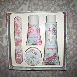 Brand new Cath Kidston Blossom Birds manicure gift set.

Includes:
Nail file
Hand cream
Hand scrub
Cuticle cream