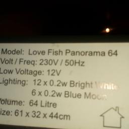 64 litre fish tank with accessories filter thermometer pump gravel it has 2 different light settings £50 wallsend Collection