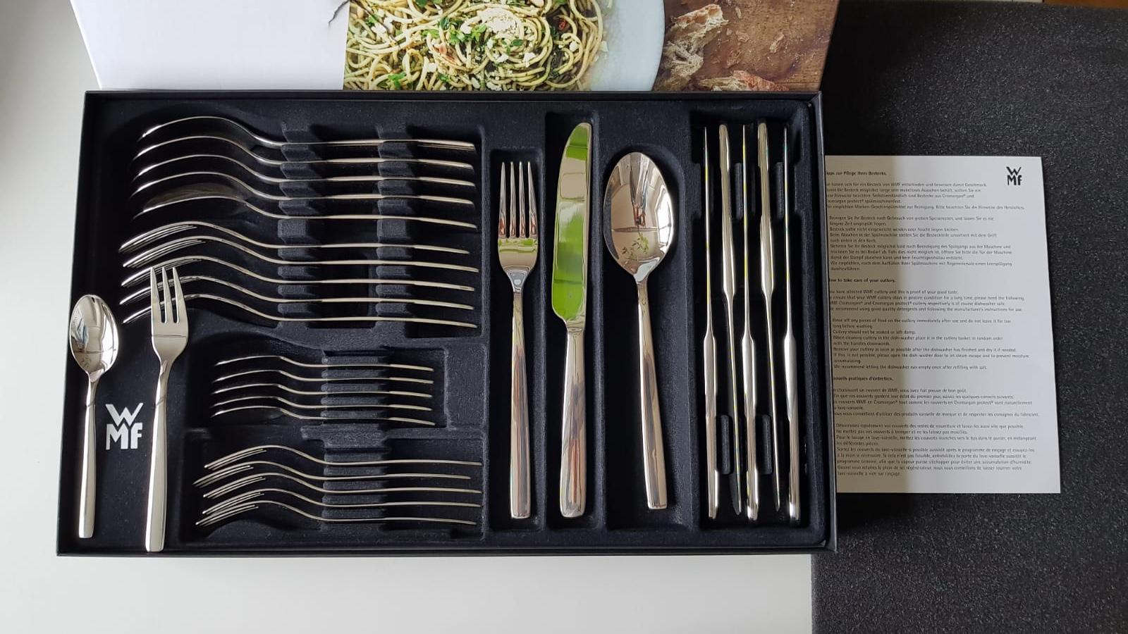 Besteck Set 6 Personen WMF Atria Edelstahl Besteck Set 30-teilig Für 6 Personen – Cromargan, Spülmaschinenfest Edelstahl Besteck WMF