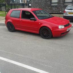 Red golf mk4 gttdi 150pd.. 10 months mot. R32 alloys good tyres.. 6 speed electric windows jvc radio  and speakers
. boot full of bits and bobs.... miltek back box and centre section. Air filter.. front mount intercooler. Lowering springs.