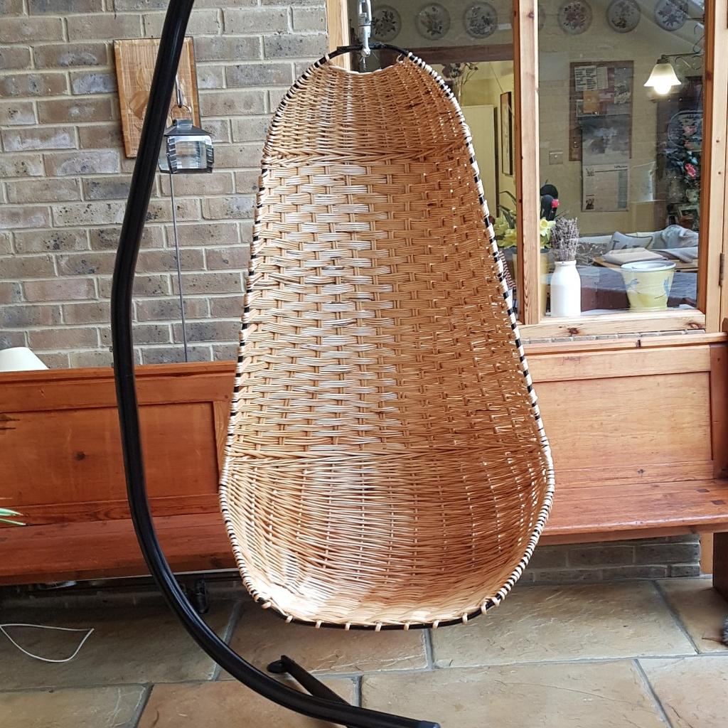 Hanging wicker swinging eggstyle chair in London Borough of Hillingdon