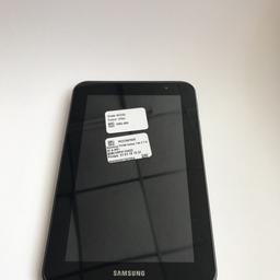 Samsung galaxy tab 
7.0 inch
3G (unlock for any sim)
Wifi
Increase ur space via micro sd card 
Front cam back camera 
Charger
Mint condition 
10 qty available