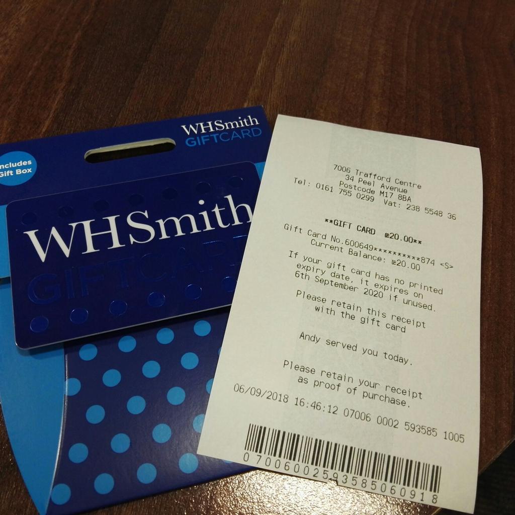 £20 WH Smith Gift Card in M41 Trafford for £18.00 for sale Shpock