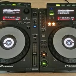 2 × Pioneer 900 CDJ multi-format audio players with rekordbox.

Play USB,CD,MP3,AAC,WAV & AIFF.

Pro link dj system (use only one USB for both decks) with ethernet cable (supplied) hot cue & track tagging.

Both decks in as new condition, only ever used indoors. Perfect working order, please feel free to test before you buy.

Comes with:
2 × power leads
2 × phono leads
1 × ethernet cable

Cash on collection
Pick up Tower Bridge road,SE1