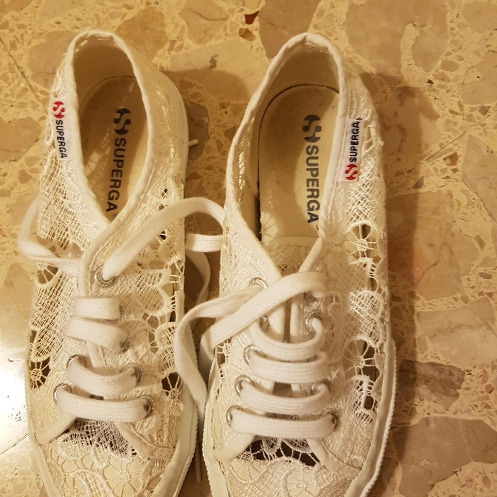 Superga di outlet pizzo bianche