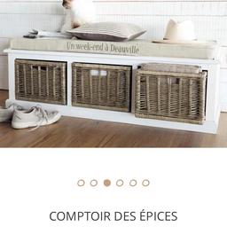 Panca con cesti contenitori originale di Maison du Monde come nuova! Vendo causa cambio casa. Prezzo originale da sito Maison du Monde: 230 euro