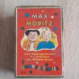 Zum Verkauf steht ein Kinderquartett über die Streiche von "Max&Moritz".

Zur Abholung - Versand wird extra berechnet