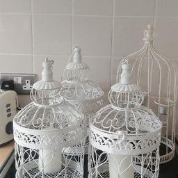 3 birdcages with pillar candles £6 each
Cream birdcage with tea lights £7
Or all 4 for £20
Collection from TN129SZ or ME157EY