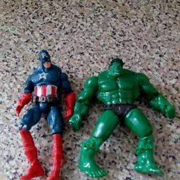 The hulk and Caption America action figures £0.50 collection only