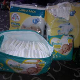 202 nappies good clean unused condition. (2 packs unopened . 1 pack opened but none taken out. ) ( 40 nappies in opened pampers ) £6.00 ono