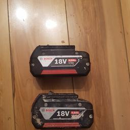 I've got two 18v 4ah genuine Bosch batteries.

£50 for the pair or £30 each if you want to purchase separately.

Grab a bargain