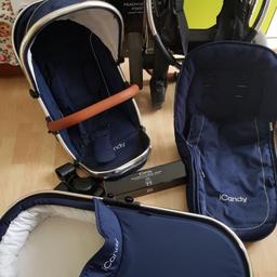 With adaptors , carry cot, good condition, few scraches on the frame, used from new only one year.