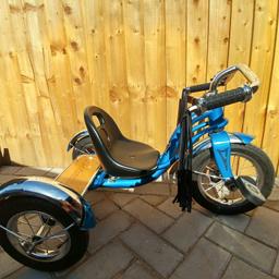 Schwinn roadstar blue trike.
My child prefer kick board so as new condition. retro and modern style trike. I paid over £80.
collection only.