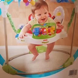 hardly used. Great fun for babies strengthen the legs. keeps them happy and entertained