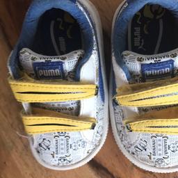 Will sell separate 1.)puma minion size 4
2.) Jordans size 5

Used but in good condition