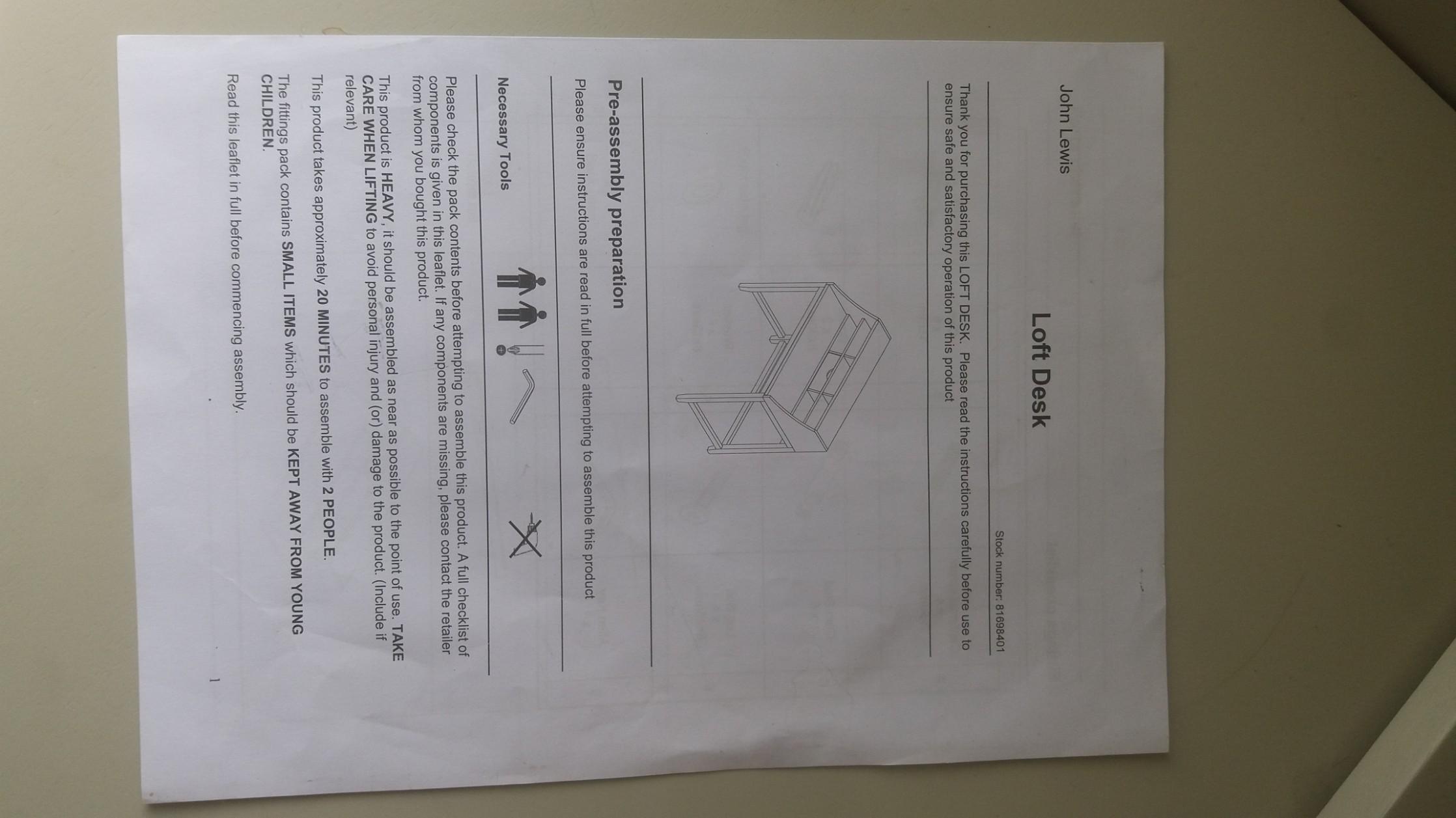 John Lewis Loft Desk, Grey. Extendable in N5 Islington for £60.00 for sale Shpock