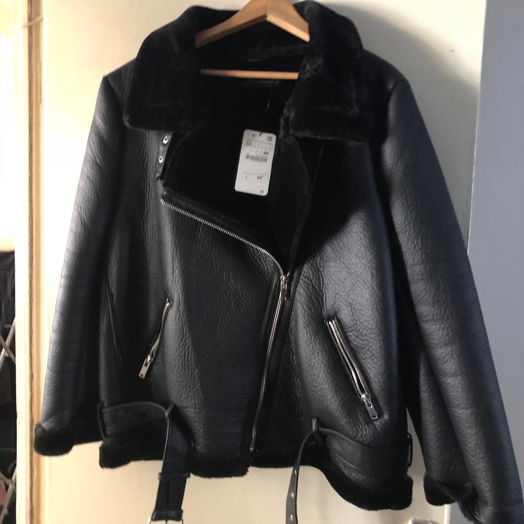 Black aviator jacket zara clearance