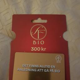 Hej jag säljer att Presentkort bio 300 kr Finns I kortet nyköpt kort och tankat för 150 kr.