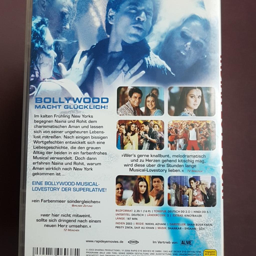 DVD Bollywood Indian Love Story Lebe und denk in 88213 Ravensburg für €  5,00 zum Verkauf