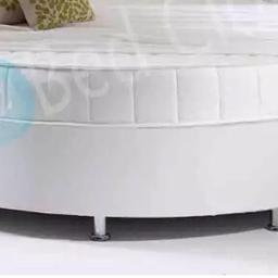 I heightened my bed so it has longer legs 
The bed in in 4 pieces like a pizza pie.there are stains around the bed just from tea etc I was bed bound for awhile.i do not want to sell this bed but I need the space unfortunately.this bed fits many it’s extra large il look for photos and add