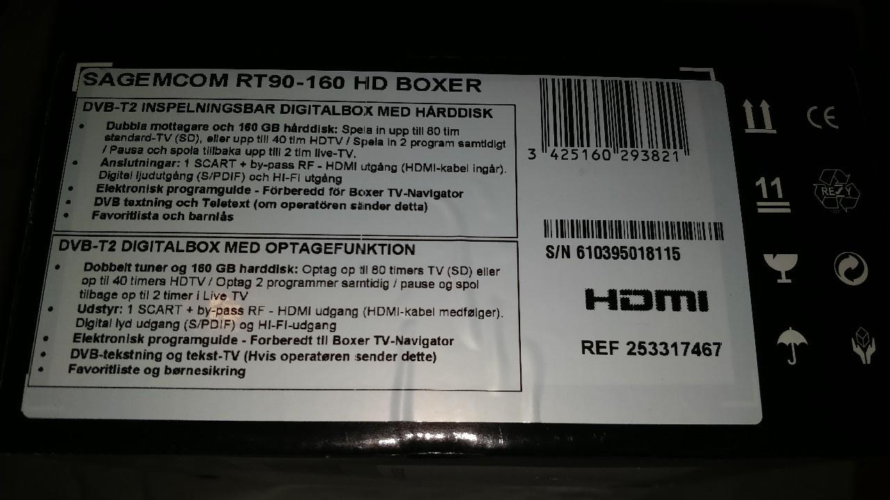 Inspelningsbar HDBox RT90 (Boxer) in Uppsala for SEK 200.00