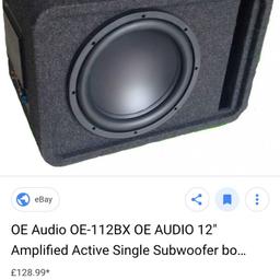 Up for sale is my OE audio subwoofer 1800 watts with built in amp in good condition works perfect and nice a bassy so very loud is still connected in my car so can be shown working need it got asap as need boot space same sub as the picture £60.00 no offers still going for £128.99 pick up only from Walsall ws1 thanks 