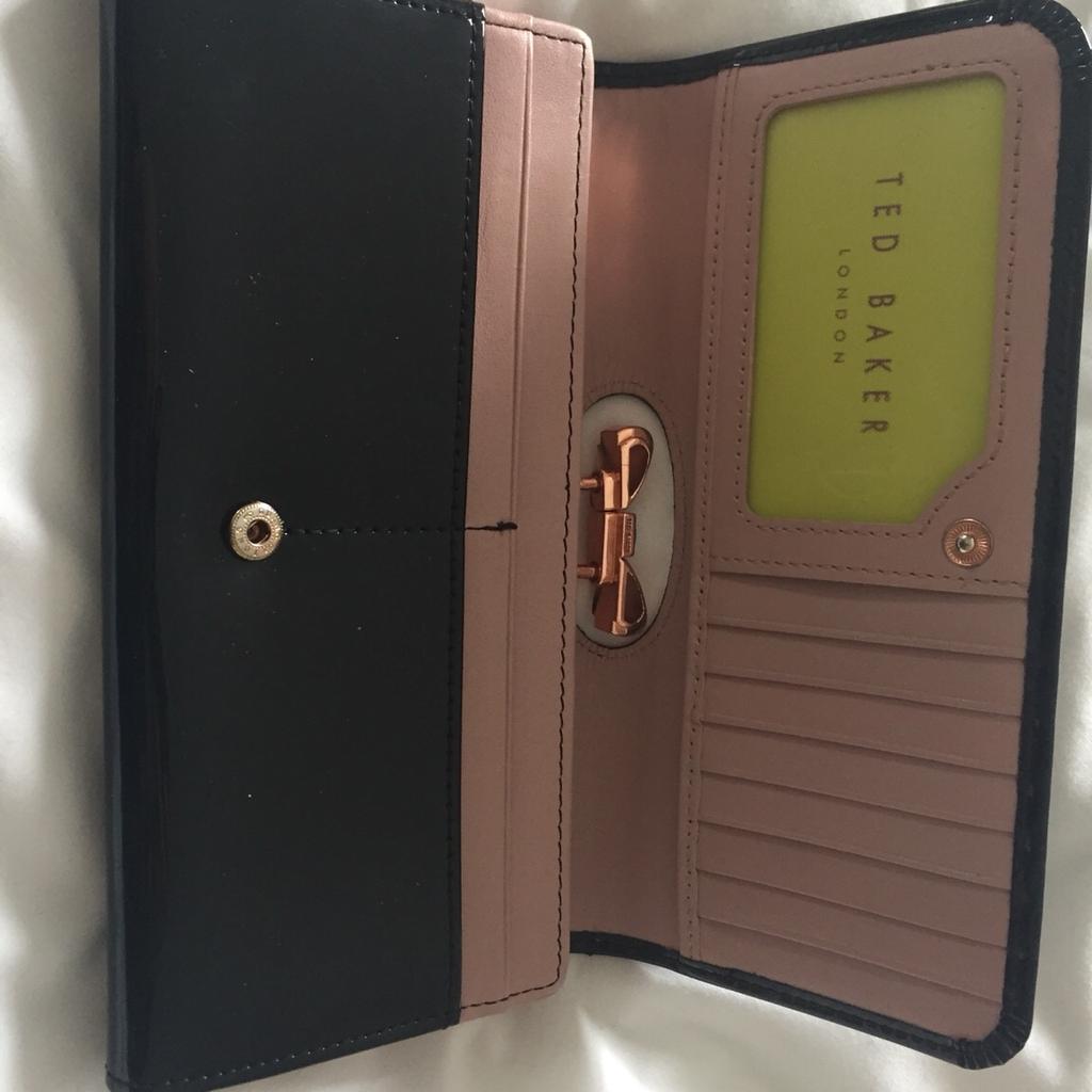 Ted baker black best sale and rose gold purse