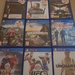 metal gear solid phantom pain 
the witcher  wild and hunt 
batman arkham  knight 
far cry 4
ghost reckon wild land 
the division 
fifa 2016
ufc  
all 3 uncharted