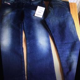 Women’s brand new & unworn Diesel jeans.
30 waist 32 long leg, regular slim boot cut.
2 pairs for £20. Real bargain.