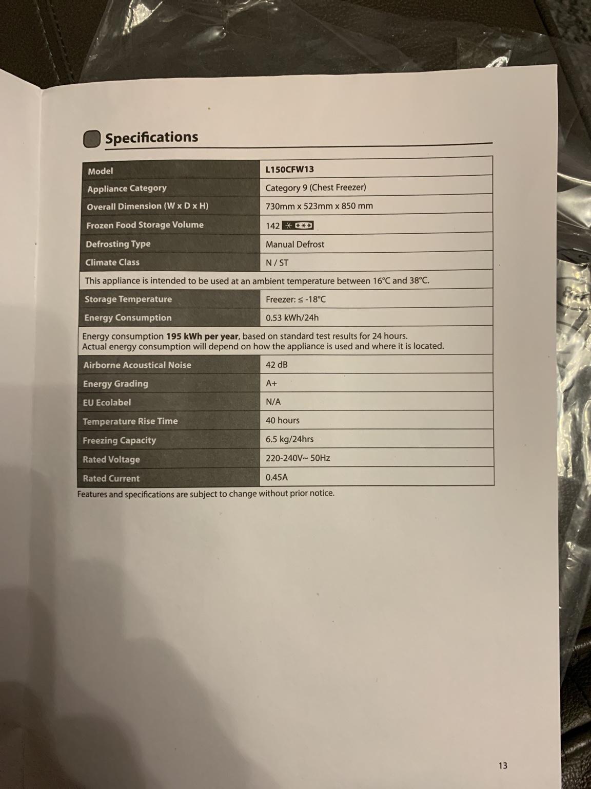 Logik L150CFW13 Chest Freezer in KT15 Runnymede für 30,00 £ zum Verkauf