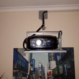 projector cinema remote and pull down screen 7ft with ceiling stand 15m cable £120