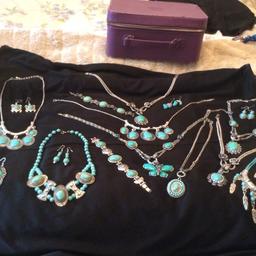 THIS IS A BRAND NEW LOT OF SILVER AND TURQUOISE 
COSTUME JEWELLERY IF INTERESTED CONTACT ME ON
07823477828 THANK YOU
BUYER TO COLLECT IN LEEDS
