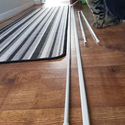4 used extendable net curtain rods