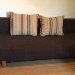 Braunes Sofa (Schlafsofa)
Polster sind im Preis mit enthalten
Darunter ein Stauraum für Decken etc.