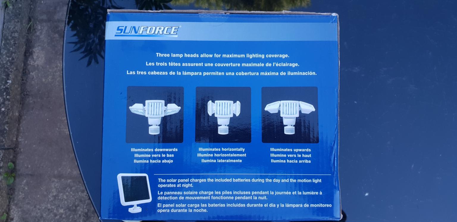 NEW Sunforce 150 LED Triple Head Solar Motion in GU47 Sandhurst für 45 ...
