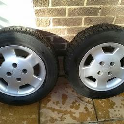 five alloys and tyres in excellent condition,but tyres are all different,there is 1x Bridgestone,1x Firestone,1x Goodyear,1x Tigar,1x briland.