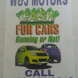 we buy all your unwanted cars vans and 4x4s regardless of make and model

MOT FAILURES 
NON RUNNERS 
SCRAP
NO LOG BOOK 
NO PROBLEM

WE PAY TOP RATES AND ARE ALWAYS HAPPY TO TELL YOU WHAT YOUR CAR IS WORTH FOR US TO COLLECT 

WHAT WE SAY IS WHAT WE PAY

WE OFFER SAME DAY COLLECTION 
CASH WILL BE PAYED ON ARRIVAL SO WHY NOT GIVE US A CALL TODAY AND FIND OUT WHAT YOUR OLD CAR IS WORTH 
call on 07742214916