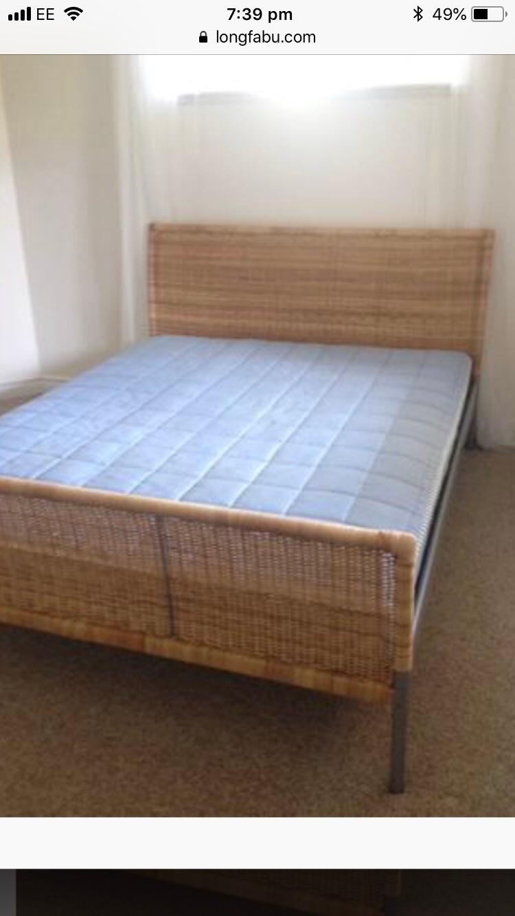 IKEA RATTAN SLEIGH BED (King size) in CH48 Wirral for £50.00 for sale
